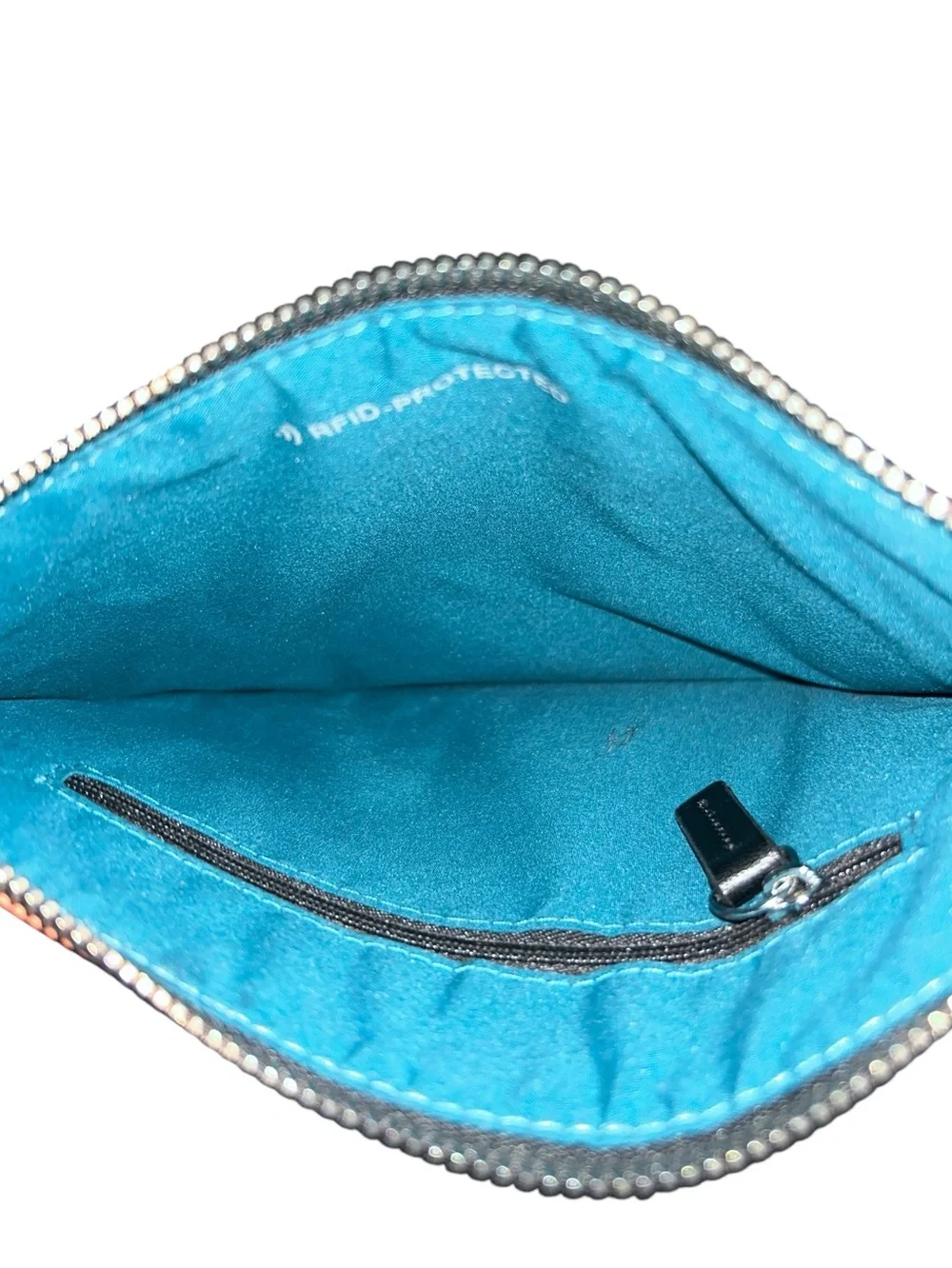 SJP Sarah Jessica Parker Crossbody Bag Clutch Iridescent Peach with Teal Strap - Picture 6 of 8